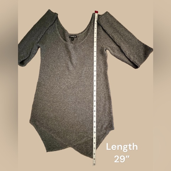 Express Gray With Silver Glitter, Tunic Women’s Size Small - Picture 8 of 11